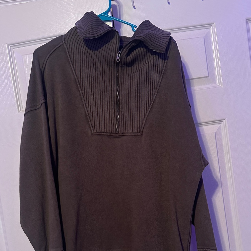 Aerie Brown Off-the-Shoulder Sweater